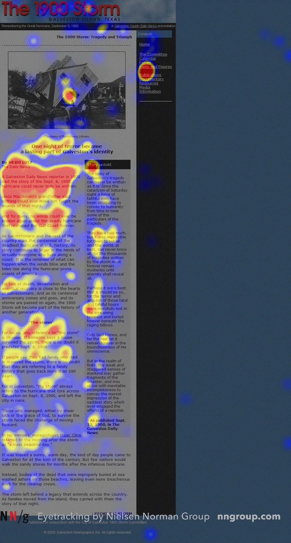 F-pattern reading on the web