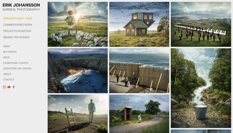 Erik Johansson — masonry in a photography portfolio