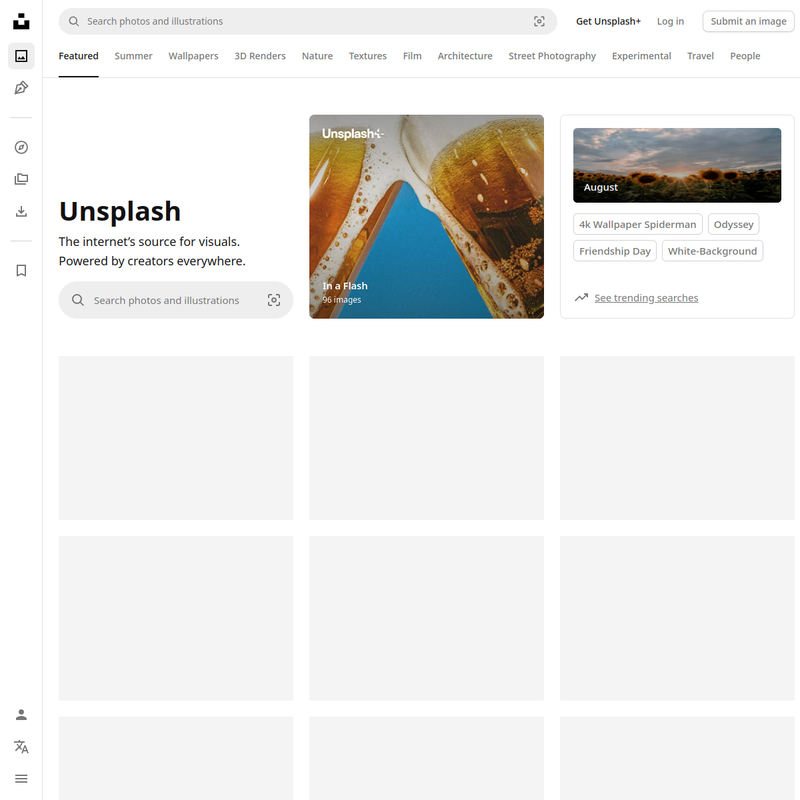 Unsplash — masonry in a photo stock